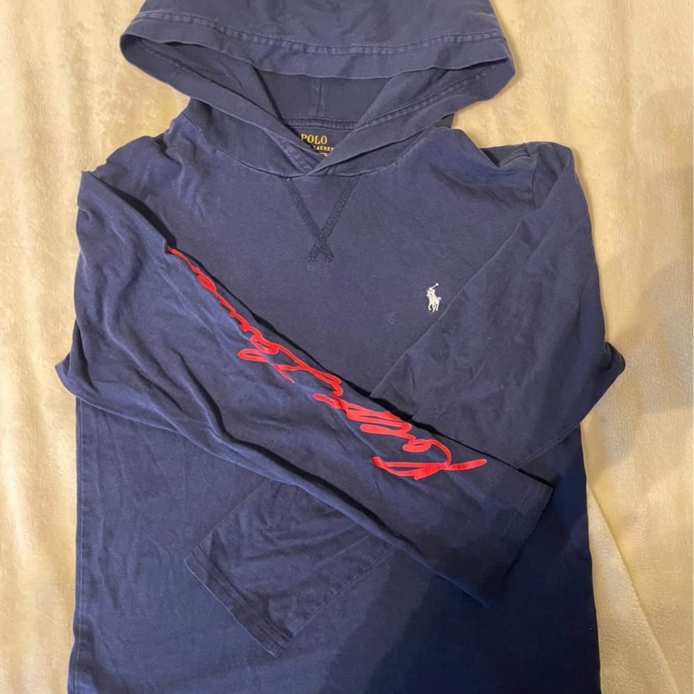 Polo by Ralph Lauren Men's Navy and Red Hoodie